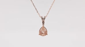 American Colors Pear Sunstone & Diamond Accent Pendant in 10K Pink Gold front view