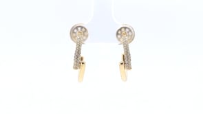 1/4 ct. tw. Diamond Pave Bypass Hoops in 14K Yellow Gold front view