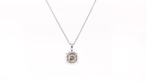 1/2 ct. tw. Cushion Diamond Floral Pendant in 14K White Gold front view