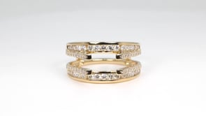 1 ct. tw. Diamond Open Channel Set & Prong Set Wedding Ring Enhancer in 14K Yellow Gold close-up detail