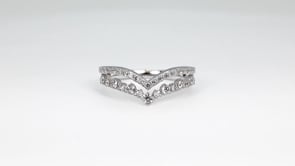 1/2 ct. tw. Diamond Double Chevron Anniversary Ring in 14K White Gold close-up detail