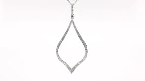 JustDesi 5/8 ct. tw. Diamond Pointed Pear Pendant in 14K White Gold front view