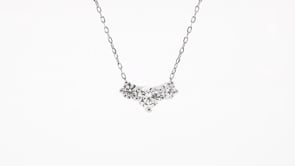 Adamante 1 ct. tw. Lab-Grown Round 3-Stone Diamond Necklace in 14K White Gold front view
