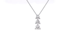 3/4 ct. tw. Round 3-Stone Diamond Pendant in 14K White Gold front view