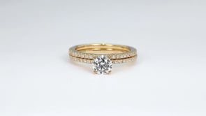 Noventa 1-1/4 ct. tw. Round Diamond Wedding Set in 14K Yellow Gold side profile (2)