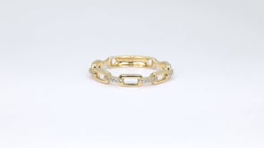 JustDesi 1/20 ct. tw. Diamond Paperclip Ring in 14K Yellow Gold side profile
