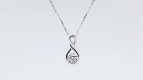 Infinite Love 1 ct. tw. Lab-Grown Round Diamond Twist Pendant in 10K White Gold close-up detail