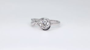 Infinite Love 1/2 ct. tw. Lab-Grown Round Diamond Twist Ring in 10K White Gold close-up detail