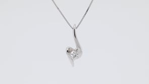 Sirena 1/8 ct. tw. Round Diamond Heart-Shaped Pendant in 10K White Gold front view
