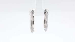 26mm Knife-Edge Hoop Earrings in Sterling Silver front view