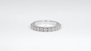 3/4 ct. tw. 11-Stone Diamond Anniversary Band in 14K White Gold close-up detail