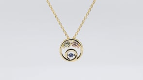 Black Hills Gold Round Yogo Sapphire Circle Pendant in 10K Yellow Gold front view