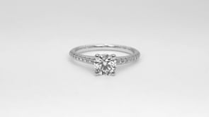 Natural 1-1/5 ct. tw. Round Brilliant Diamond Engagement Ring in 14K White Gold close-up detail