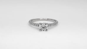 Natural 1-1/6 ct. tw. Round Brilliant Diamond Engagement Ring in 14K White Gold close-up detail