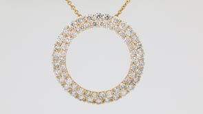 2 ct. tw. Diamond Circle Pendant in 14K Yellow Gold front view