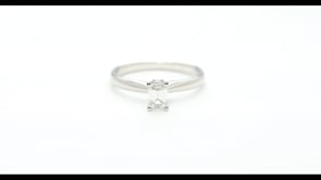 Natural 1/2 ct. tw. Emerald Cut Diamond Solitaire Engagement Ring in 14K White Gold close-up detail