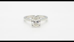 Adamante 2 ct. tw. Lab-Grown Oval Diamond Solitaire Engagement Ring in 14K White Gold side profile