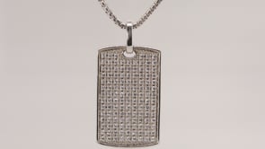 Adamante 1 ct. tw. Men's Lab-Grown Diamond Pave Dog Tag Pendant in Sterling Silver front view