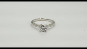 Adamante 1 ct. tw. Lab-Grown Round Brilliant Diamond Solitaire Engagement Ring in 14K White Gold close-up detail