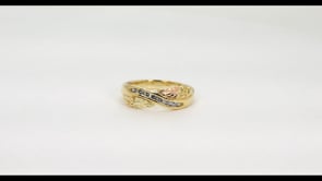 Black Hills Gold Round Yogo Sapphire Channel Set Grape Cluster Ring in 10K Yellow Gold close-up detail
