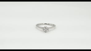 Noventa 1/2 ct. tw. Round Diamond Solitaire Engagement Ring in 14K White Gold close-up detail