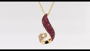 Le Vian Passion Ruby & 1/6 ct. tw. Nude Diamond Teardrop Pendant in 14K Honey Gold front view