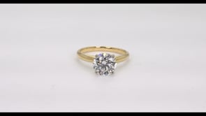 Adamante 2 ct. tw. Lab-Grown Round Brilliant Diamond Solitaire Engagement Ring in 14K Yellow & White Gold close-up detail