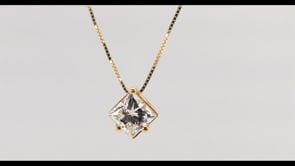 Adamante 1 ct. tw. Lab-Grown Princess Cut Diamond Solitaire Pendant in 14K Yellow Gold front view