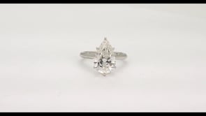 Adamante 4 ct. tw. Lab-Grown Pear Diamond Solitaire Engagement Ring in 14K White Gold close-up detail