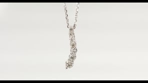 Journey 1/4 ct. tw. Round 7-Stone Diamond Curve Pendant in 10K White Gold front view