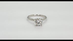 Adamante 1-1/2 ct. tw. Lab-Grown Round Brilliant Diamond Solitaire Engagement Ring in 14K White Gold close-up detail (2)