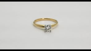 Adamante 1/2 ct. tw. Lab-Grown Round Brilliant Diamond Solitaire Engagement Ring in 14K Yellow Gold close-up detail