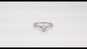 Timeless 1 ct. tw. Round Brilliant Diamond Hidden Halo Engagement Ring in 14K White Gold front view