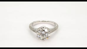 Adamante 3-3/4 ct. tw. Lab-Grown Round Brilliant Diamond Pave Halo Engagement Ring in 14K White Gold side profile