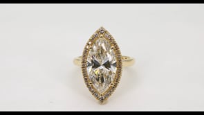Adamante 5-5/8 ct. tw. Lab-Grown Marquise Diamond Halo Engagement Ring in 14K Yellow Gold close-up detail