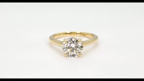 Radiance by Adamante 2 ct. tw. Lab-Grown Round Brilliant Diamond Solitaire Engagement Ring in 14K Yellow Gold close-up detail