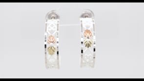 Black Hills Gold White Powder Coated J Hoop Earrings side profile