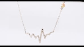 Black Hills Gold Heartbeat & Leaf Heart Necklace in Sterling Silver front view