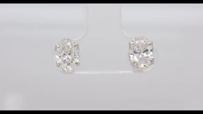 Adamante 2 ct. tw. Lab-Grown Oval Diamond Earrings in 14K White Gold side profile