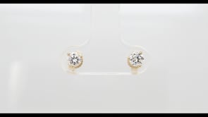 Adamante 1/2 ct. tw. Lab-Grown Round Brilliant Diamond Solitaire Earrings in 14K Yellow Gold front view