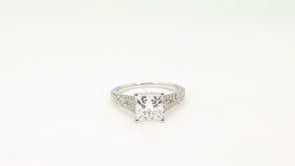 Radiance by Adamante 2-1/3 ct. tw. Lab-Grown Princess Cut Diamond Split Shank Engagement Ring in 14K White Gold front view