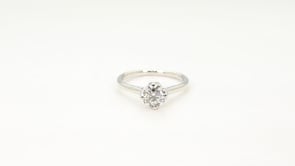 Canadian Rocks 1 ct. tw. Round Brilliant Diamond Solitaire Ring in 14K White Gold close-up detail