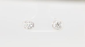 Canadian Rocks 1 ct. tw. Round Brilliant Diamond Solitaire Earrings in 14K White Gold front view