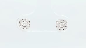 Fairytale Diamonds 1/4 ct. tw. Round Brilliant Diamond Cluster Earrings in 10K White Gold front view