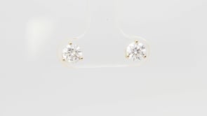 Adamante 1 ct. tw. Lab-Grown Round Brilliant Diamond Solitaire Earrings in 14K Yellow Gold front view