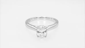 Adamante 1-1/4 ct. tw. Lab-Grown Oval Diamond Solitaire Engagement Ring in 14K White Gold side profile