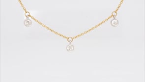 Demi Fine 1/3 ct. tw. Diamond Drop Necklace in 14K White & Yellow Gold front view