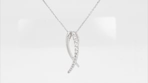 Journey 1/4 ct. tw. Diamond Graduated Pendant in 10K White Gold close-up detail