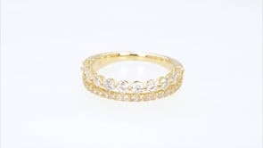 1 ct. tw. Diamond Two Row Anniversary Ring in 14K Yellow Gold close-up detail