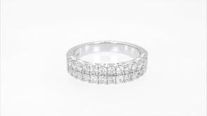 1 ct. tw. Diamond Multi-Row Anniversary Ring in 10K White Gold close-up detail